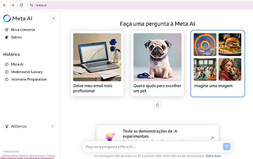 tela principal meta ai